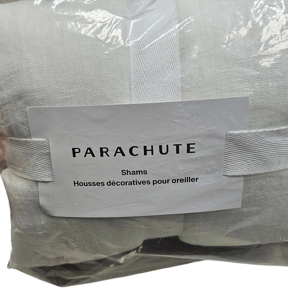 Parachute NWT Everyday Linen Shams Pure White Standard Size Set of 2 Minimalist